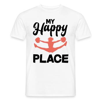 My Happy Place Cheerleading Cheerleader Gymnast Da - Männer T-Shirt - Weiß - Vorne - AI Model Male 178 dark (178cm)