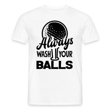 Always Wash Your Balls Golf Player Golfing Golfer - Männer T-Shirt - Weiß - Vorne - AI Model Male 178 dark (178cm)