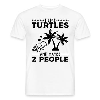 I like turtles and maybe 2 people - Men's T-Shirt - white - Front - AI Model Male 178 dark (178cm)