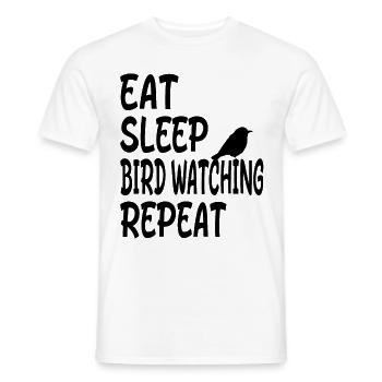 Eat Sleep Bird Watching Repeat - Cadeau d’observation des oiseaux - T-shirt homme - blanc - Devant - AI Model Male 178 dark (178cm)