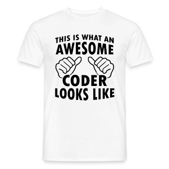 This Is What An Awesome Coder Looks Like Programmi - Männer T-Shirt - Weiß - Vorne - AI Model Male 178 dark (178cm)