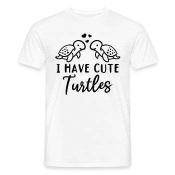 I Have Cute Turtles Sea Turtles With Hearts Sea - Men's T-Shirt - white - Front - AI Model Male 178 dark (178cm)