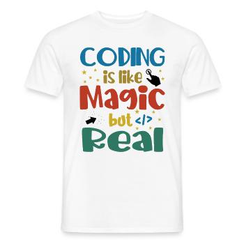 Coding Is Like Magic Coder Programmer Computer Gee - Männer T-Shirt - Weiß - Vorne - AI Model Male 178 dark (178cm)