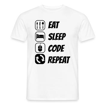 Eat Sleep Code Repeat Coder Programmer Software De - Männer T-Shirt - Weiß - Vorne - AI Model Male 178 dark (178cm)