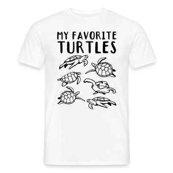 Mes tortues préférées Tortues de mer - T-shirt homme - blanc - Devant - AI Model Male 178 dark (178cm)