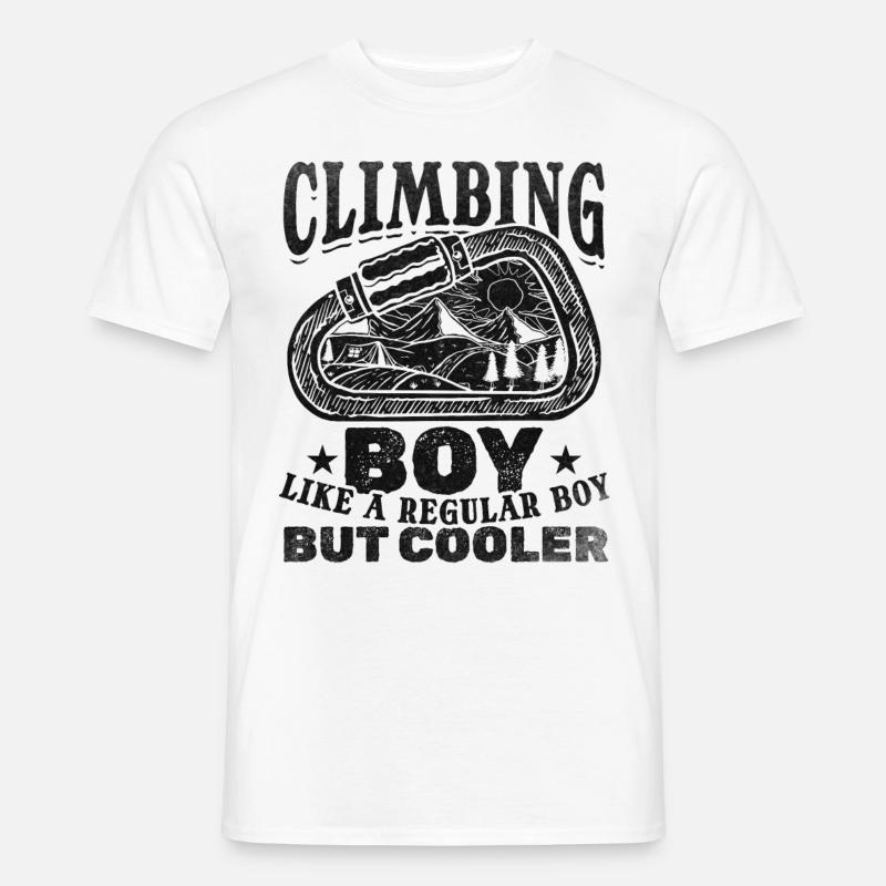 Klettern, Bouldern, Kletterer, Junge, Bergsteiger - Männer T-Shirt - Weiß