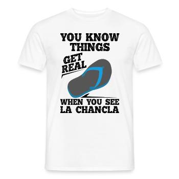 Sie Sehen La Chancla Spanisch Mexikanisches - Männer T-Shirt - Weiß - Vorne - AI Model Male 178 dark (178cm)
