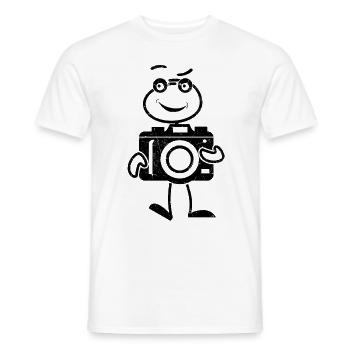 Photo Photographe Stick Figure Photographe - T-shirt homme - blanc - Devant - AI Model Male 178 dark (178cm)