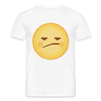 Retro Pixel Sad Emoji - Men's T-Shirt - white - Front - AI Model Male 178 dark (178cm)