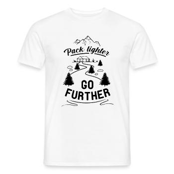 Pack Lighter Go Further Hiking Mountaineering Trek - Männer T-Shirt - Weiß - Vorne - AI Model Male 178 dark (178cm)