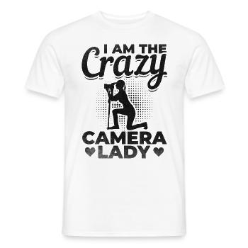 Fotografin Ladies I Am The Crazy Camera Lady - Männer T-Shirt - Weiß - Vorne - AI Model Male 178 dark (178cm)