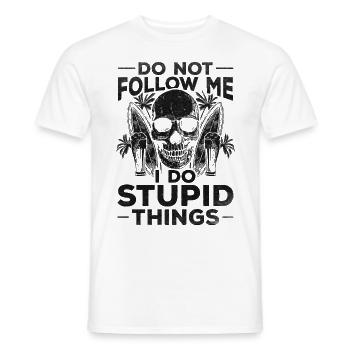 Surfer Suivez-moi Je fais des choses stupides planche de surf - T-shirt homme - blanc - Devant - AI Model Male 178 dark (178cm)