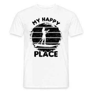 SUP Girl My Happy Place Water Sports Stand Up - Men's T-Shirt - white - Front - AI Model Male 178 dark (178cm)