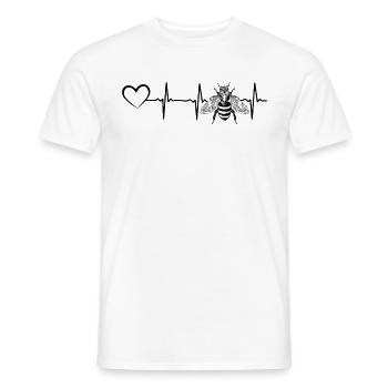 Honeybee Heartbeat Heart Bee Honeybee Lover Imker - Männer T-Shirt - Weiß - Vorne - AI Model Male 178 dark (178cm)