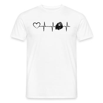 Orangutan Heartbeat Heartbeat Heart Monkey Heartbeat - Men's T-Shirt - white - Front - AI Model Male 178 dark (178cm)