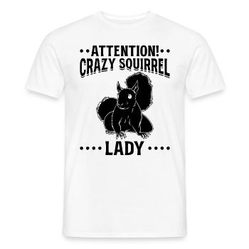 Attention! Crazy Squirrel Squirrel - Men's T-Shirt - white - Front - AI Model Male 178 dark (178cm)