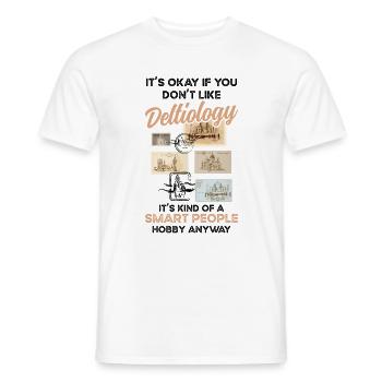 Deltiology-hobby-deltiologist-postcard-collector - Men's T-Shirt - white - Front - AI Model Male 178 dark (178cm)
