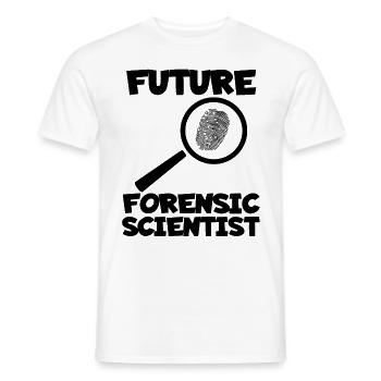 Future Forensic Scientist Investigator Criminology - Men's T-Shirt - white - Front - AI Model Male 178 dark (178cm)