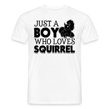 Squirrel Lover Squirrel Boy - Just a boy who - Men's T-Shirt - white - Front - AI Model Male 178 dark (178cm)