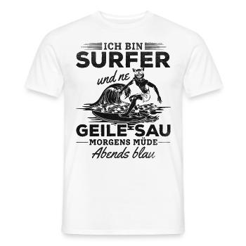Surfing Surfer Surfbrett Surfer Wellenreiten - Männer T-Shirt - Weiß - Vorne - AI Model Male 178 dark (178cm)