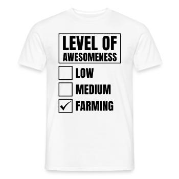 Level Of Awesomeness Low Medium Farmer Agriculture - Männer T-Shirt - Weiß - Vorne - AI Model Male 178 dark (178cm)