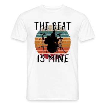 The Beat Is Mine Drumming Drumset Cadeaux de batteur - T-shirt homme - blanc - Devant - AI Model Male 178 dark (178cm)