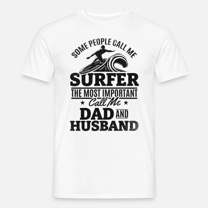 Surfer Papa Surfer Daddy Planche de surf Surfer Daddy - T-shirt homme - blanc