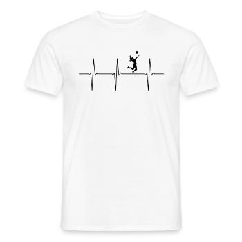Volleyball EKG Herzschlag - Männer T-Shirt - Weiß - Vorne - AI Model Male 178 dark (178cm)