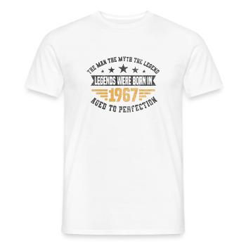 Legends were born in 1967 born 1967 birthday - Men's T-Shirt - white - Front - AI Model Male 178 dark (178cm)