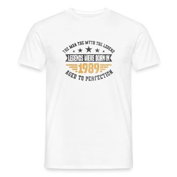 Legends were born in 1989 born 1989 birthday - Men's T-Shirt - white - Front - AI Model Male 178 dark (178cm)