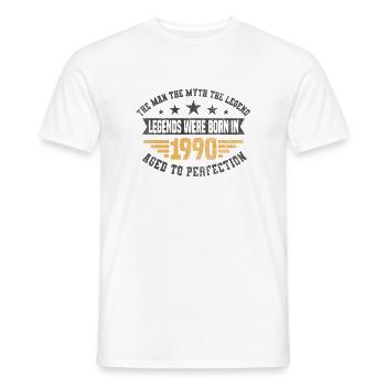 Legends were born in 1990 Jahrgang 1990 Geburtstag - Männer T-Shirt - Weiß - Vorne - AI Model Male 178 dark (178cm)