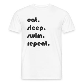 Nager - manger. Dormir. Nager. répéter. - T-shirt homme - blanc - Devant - AI Model Male 178 dark (178cm)