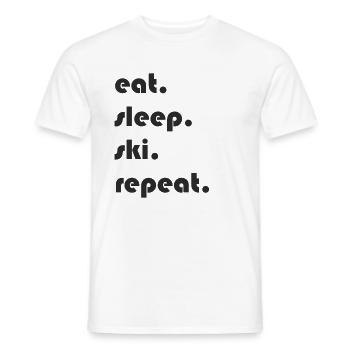 Ski - manger. Dormir. ski. répéter. - T-shirt homme - blanc - Devant - AI Model Male 178 dark (178cm)