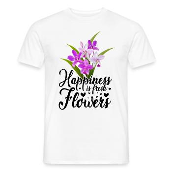 Happiness Is Fresh Flowers Gardener Botancial Plan - Männer T-Shirt - Weiß - Vorne - AI Model Male 178 dark (178cm)