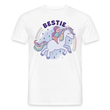 Bestie Graphic Horse Lover Equestrian Rider Horses - Männer T-Shirt - Weiß - Vorne - AI Model Male 178 dark (178cm)
