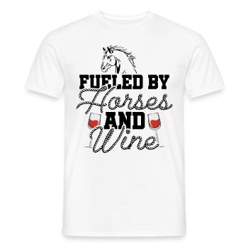 Fueled By Horses And Wine Horse Lover Equestrian R - Männer T-Shirt - Weiß - Vorne - AI Model Male 178 dark (178cm)