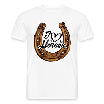 Love Horse Graphic Horse Lover Equestrian Rider Ho - Männer T-Shirt - Weiß - Vorne - AI Model Male 178 dark (178cm)