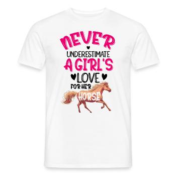 Never Underestimate A Girl's Love For Her Horse Eq - Männer T-Shirt - Weiß - Vorne - AI Model Male 178 dark (178cm)