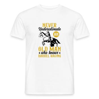 Old Man Barrel Racing Rodeo Reiterpferd - Männer T-Shirt - Weiß - Vorne - AI Model Male 178 dark (178cm)
