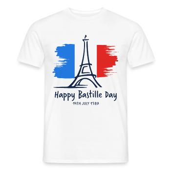 Ich Liebe Paris Eiffelturm Andenken Frankreich - Männer T-Shirt - Weiß - Vorne - AI Model Male 178 dark (178cm)