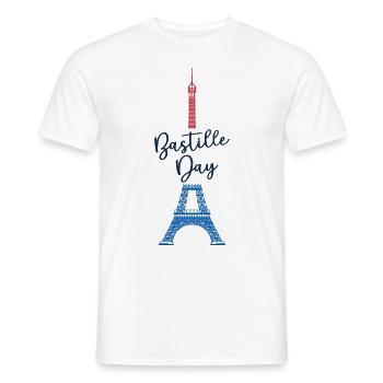 Tag des Eiffelturm Paris Souvenir Liebe Frankreich - Männer T-Shirt - Weiß - Vorne - AI Model Male 178 dark (178cm)