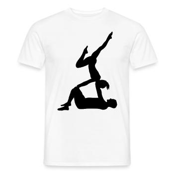 Retro Graphic Gymnast Gymnastics Acrobat Acrobatic - Männer T-Shirt - Weiß - Vorne - AI Model Male 178 dark (178cm)