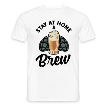Stay At Home And Brew Homebrewing Brewery Brew Bee - Männer T-Shirt - Weiß - Vorne - AI Model Male 178 dark (178cm)