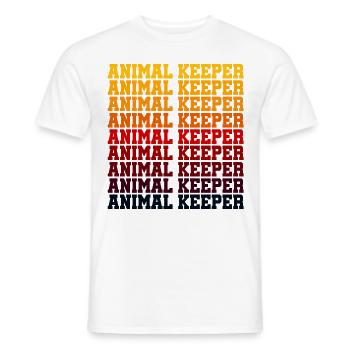 Retro Graphic Animal Keeper Zoo Keeper Animal Love - Männer T-Shirt - Weiß - Vorne - AI Model Male 178 dark (178cm)