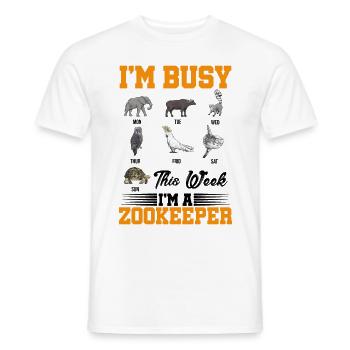 I'm Busy This Week I'm An Zoo Keeper Animal Lover - Männer T-Shirt - Weiß - Vorne - AI Model Male 178 dark (178cm)