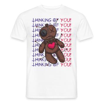 Funny Voodoo Doll I'm Thinking of You Witchcraft Gru - Men's T-Shirt - white - Front - AI Model Male 178 dark (178cm)