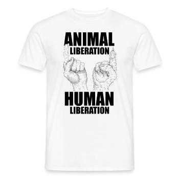 Animal Liberation Human Liberation Animal Lover Zo - Männer T-Shirt - Weiß - Vorne - AI Model Male 178 dark (178cm)