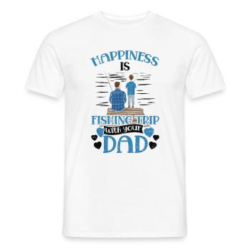 Happiness is fishing trip Fisher Fish Fisherman - Men's T-Shirt - white - Front - AI Model Male 178 dark (178cm)