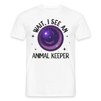 Wait I See An Animal Keeper Animal Lover Zookeeper - Männer T-Shirt - Weiß - Vorne - AI Model Male 178 dark (178cm)