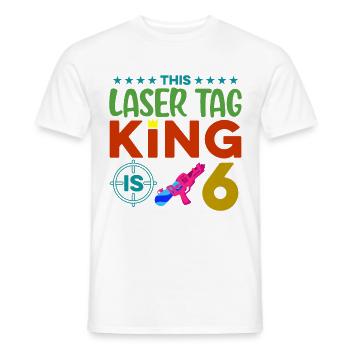 This Laser King Is 6 Lasertag Player Lasergame Pha - Männer T-Shirt - Weiß - Vorne - AI Model Male 178 dark (178cm)